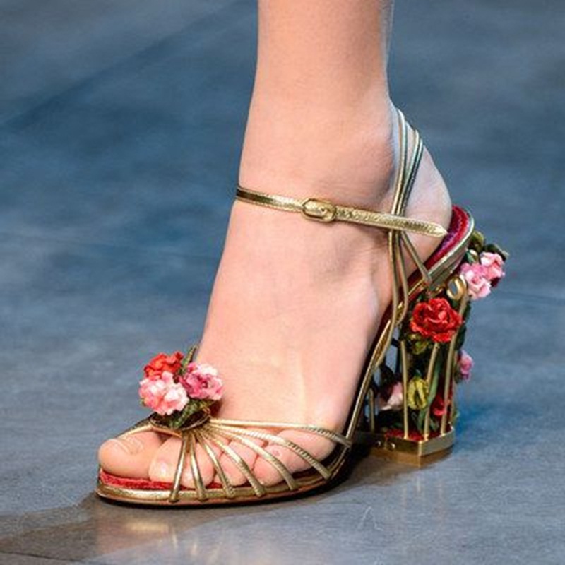 Sandal Strappy Heeled - Cage à oiseaux de luxe femmes