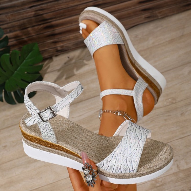Wedge Espadrille Women - Sandales compensées pour femme, talons plateforme