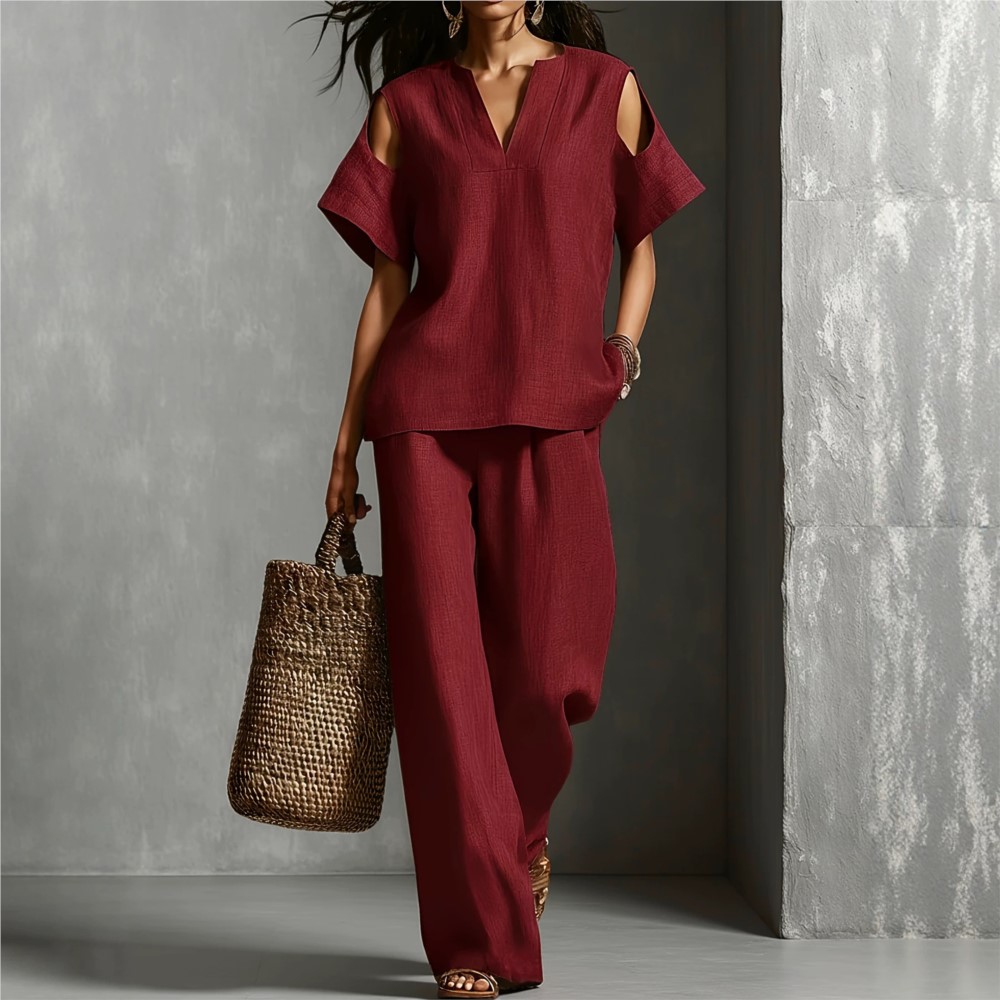 Ensemble décontracté d'été pou - Linen Pant Wide avis et prix