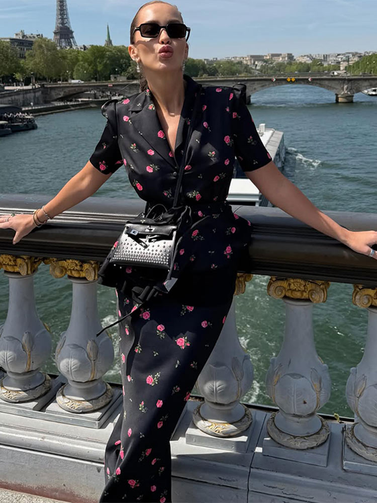 Ensemble Blazer et Jupe Floral - Romper Floral Print avis et prix