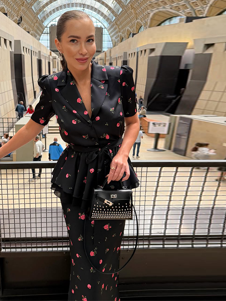 Ensemble Blazer et Jupe Floral - Romper Floral Print avis et prix