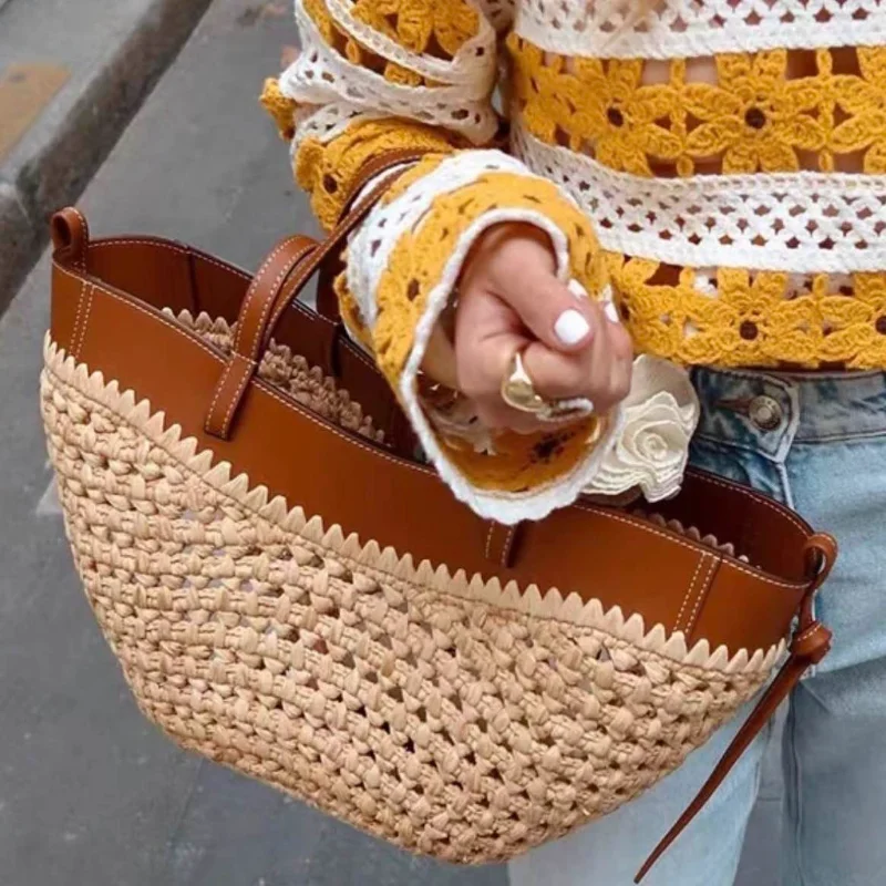 Sac de plage tissé creux de ma - Crochet Bag Raffia avis et prix