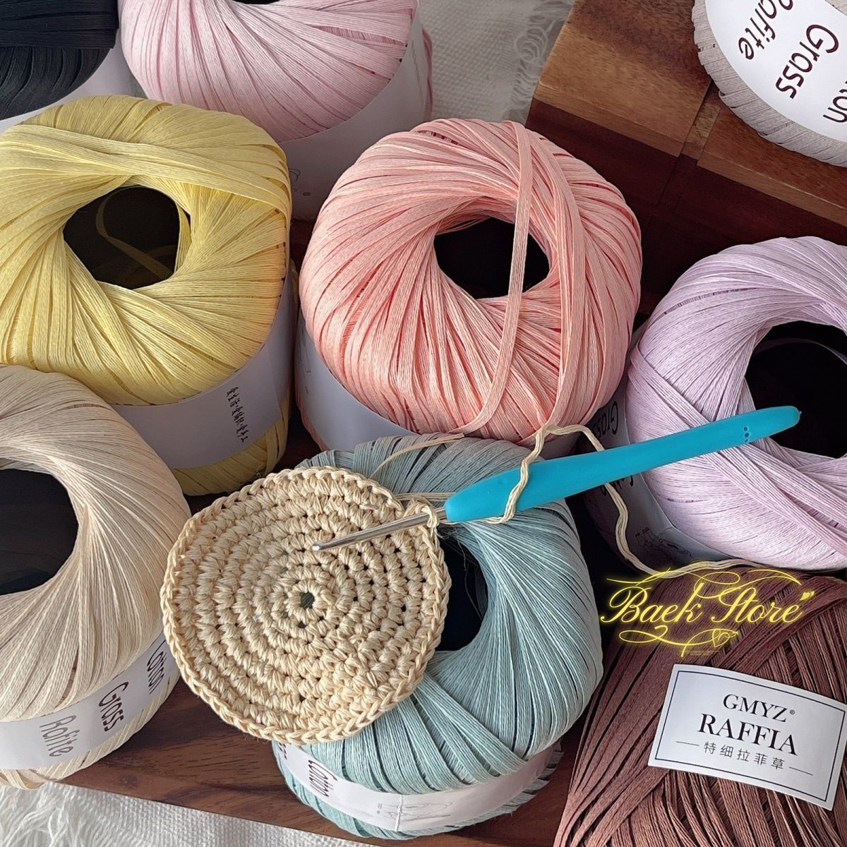 Rouleau de fil de raphia multi - Crochet Bag Raffia avis et prix