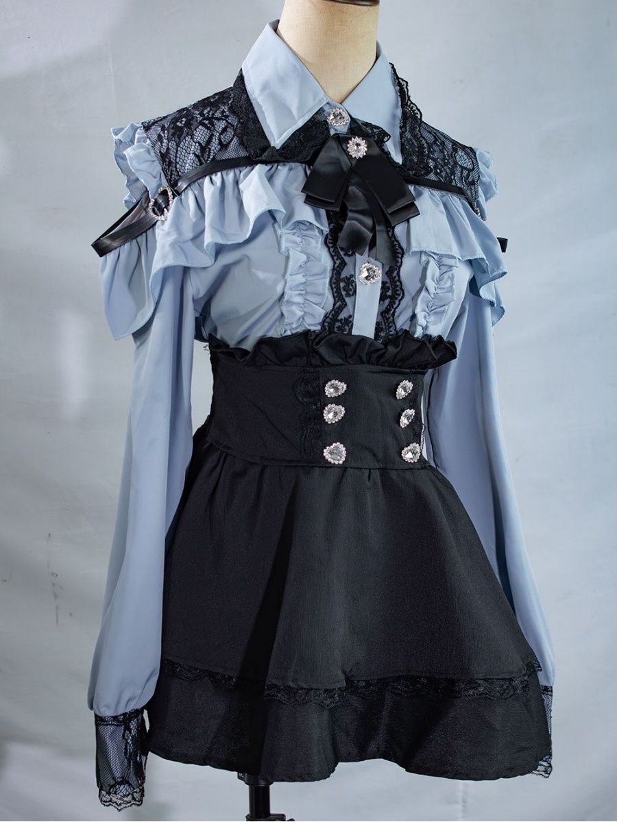 Ensemble 2 pièces uniforme JK  - Blouse Off Shoulder avis et prix