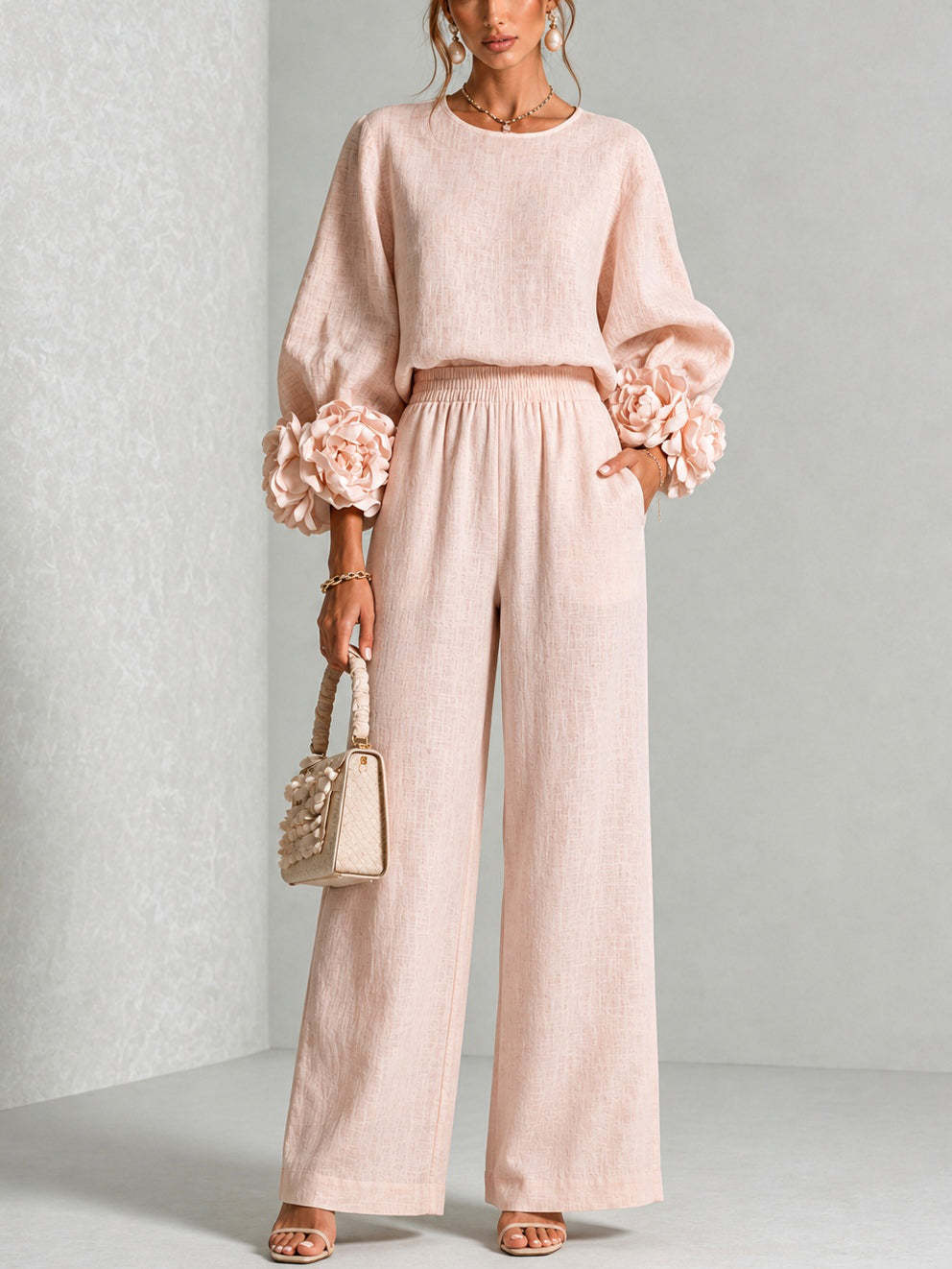Ensemble deux pièces en lin po - Linen Pant Wide avis et prix