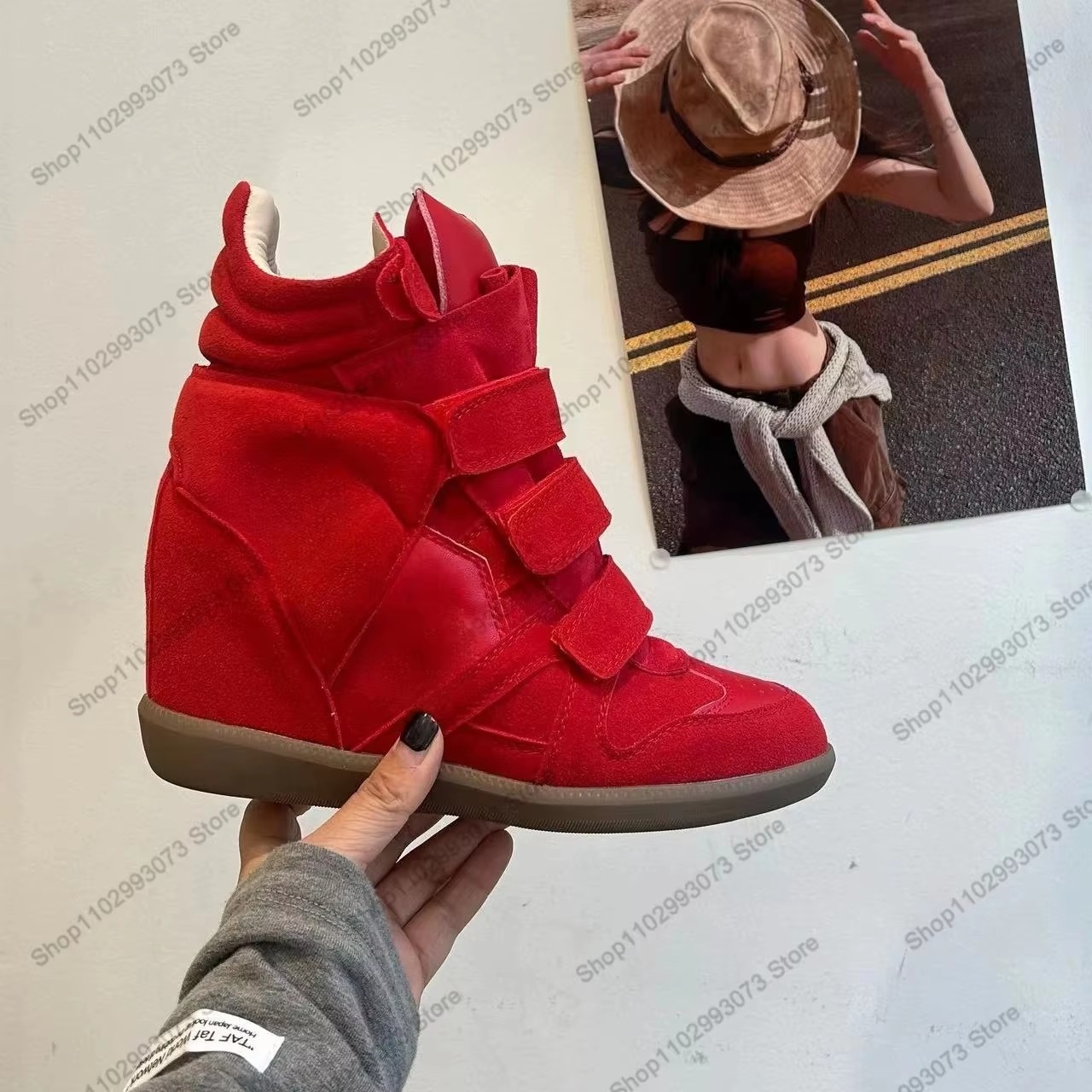 Baskets montantes à talon comp - Wedge Espadrille Women avis et prix